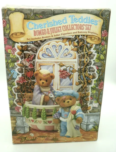 Enesco Cherished Teddies Romeo and Juliet with Balcony Figurines 203114 with Box