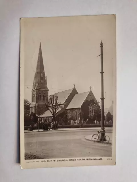 Kings Heath Postcard 1918 Postmark Real Photo All Saints Church Birmingham
