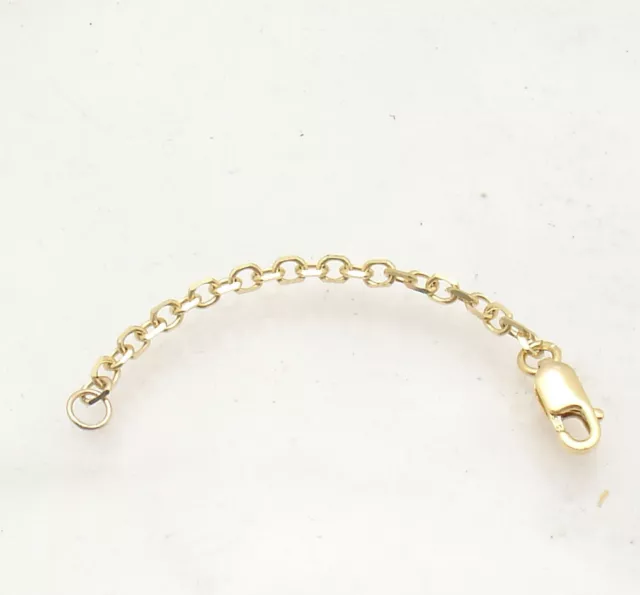 4mm Heavy Duty Solid Cable Chain Necklace Extender Real 14K Yellow
