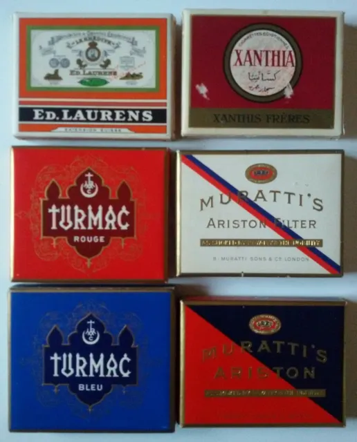 LOTTO 6 SCATOLE sigarette vuote vintage collez. Laurens, Muratti,Turmac,  Xanthia EUR 9,95 - PicClick IT