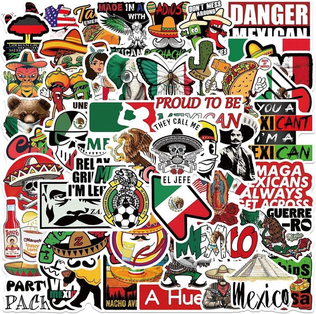 Kanal Hardhat Mexican Chingon Stickers Pack |50Pcs Calcomanías Mexicanas Para Ca