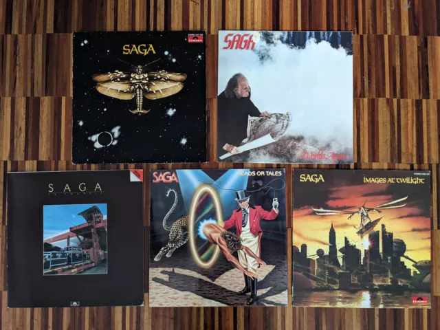 Saga LP Vinyl Sammlung Konvolut - Prog Rock - Transit Worlds Apart Heads Images