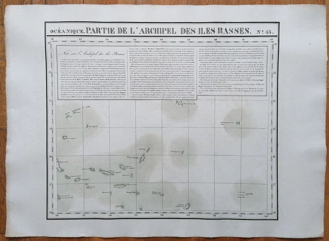 Pacific Large Original Map Frensh Polynesia 3 Maps by Vandermaelen - 1827 3