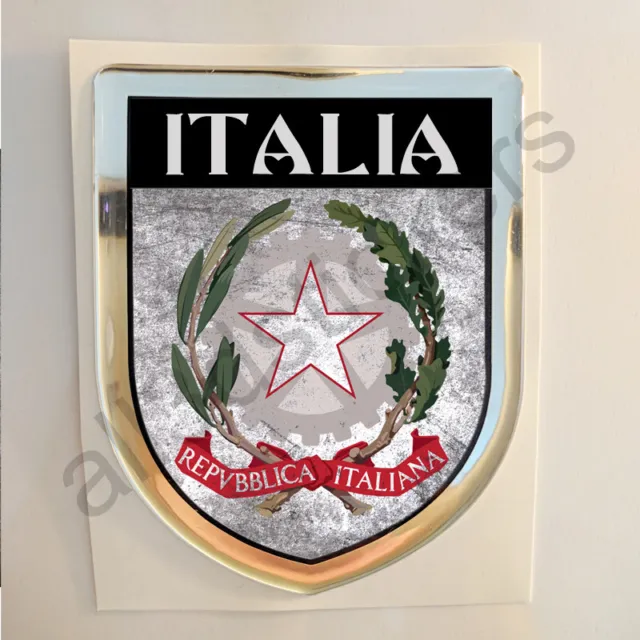 Italia Adesivi Scudetto 3D Emblema Stemma Sporco Resinato Adesivo Resinati