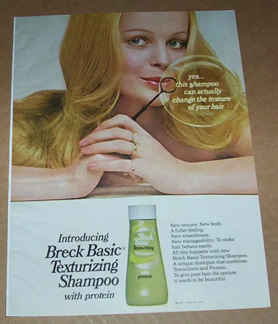 1971 print ad page - Breck hair CUTE GIRL blowing bubbles vintage shampoo ADVERT