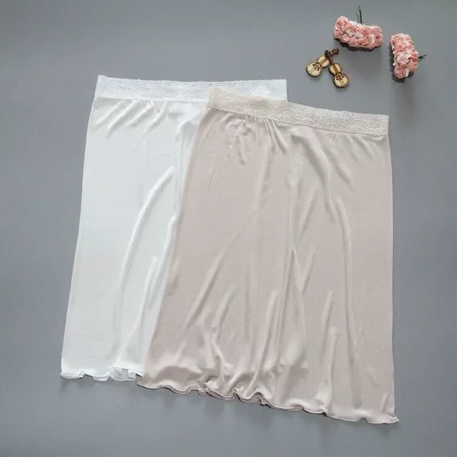 Lady 100% Pure Silk Half Slip Underskirt Skirt Petticoat Sexy Safety Soft