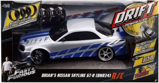 RC 4WD Drift Car Fast & Furious Nissan Skyline GTR 1:10 RC Model 2.4G Radio  Toy