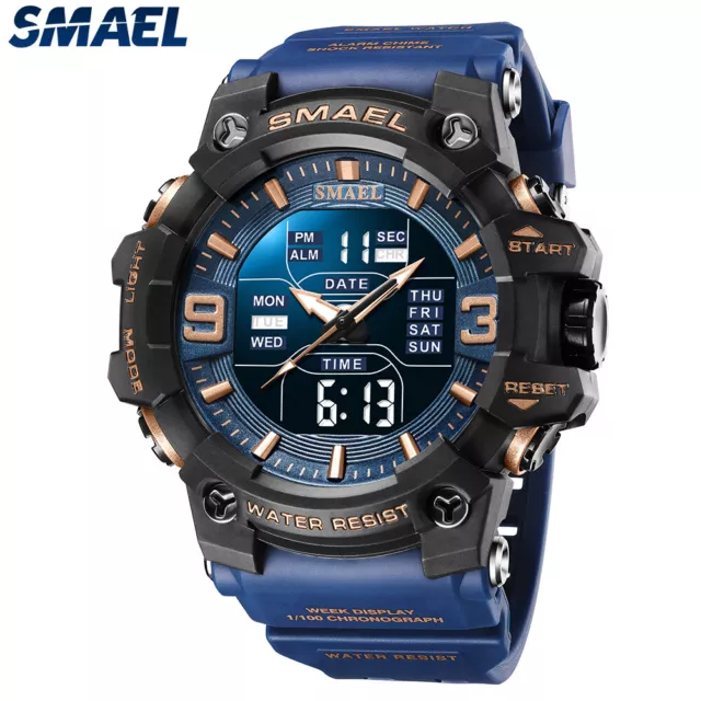 SMAEL Sports Military Watches Men Digital Wristwatch Male Gift Quartz Stopwatch