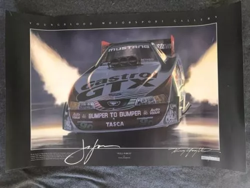 John Force 20X30 Signed Lithograph Kenny Youngblood Signed LE Full Force 1/450