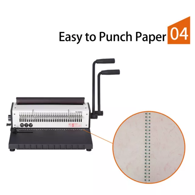 Binding Machine 3:1 Pitch Spiral Binder 34 Holes 2 Coil Punching Machine