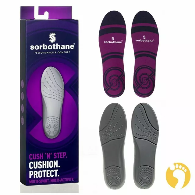 Sorbothane Cush N Step Insoles Soft Cushioned Thick Shock Absorbing Shoe Inserts