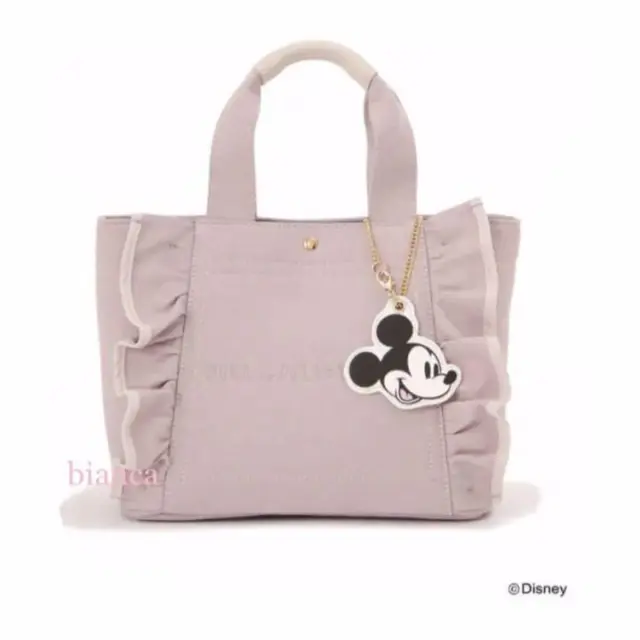 Jill Stuart x Disney Mickey Mouse Frilled Tote Bag Lavender New