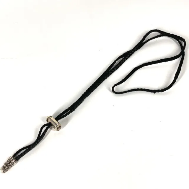 CHROME HEARTS Loop tie Necktie accessories Necklace Leather / SV925 Black