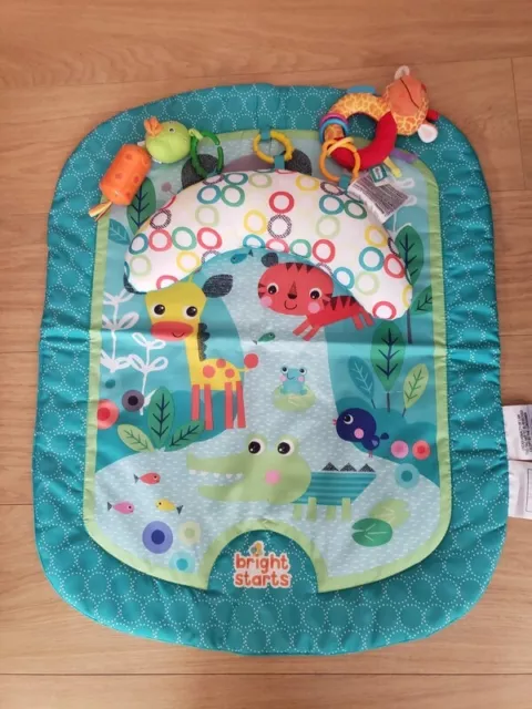 Bright Starts Splashin' Safari Baby Tummy Time Prop Mat