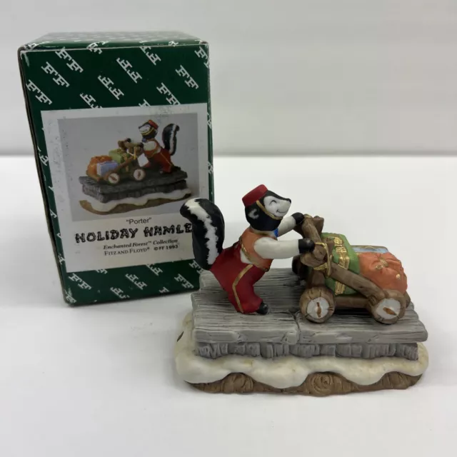 Fitz And Floyd Holiday Hamlet 1993 PORTER Christmas Enchanted Forest figurine