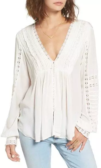 Free People Women's Meet Me Halfway Top in White Size SMALL