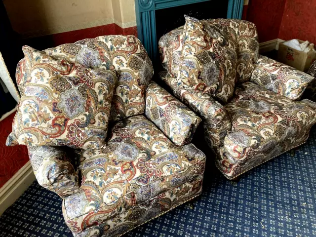 Howard and Sons Style Country House Armchairs