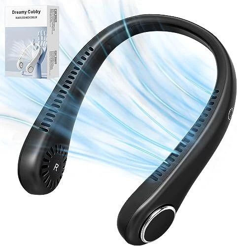 Ventilateur Portable Mini Ventilateur Cou Silencieux Mains Libres sans Feuill...