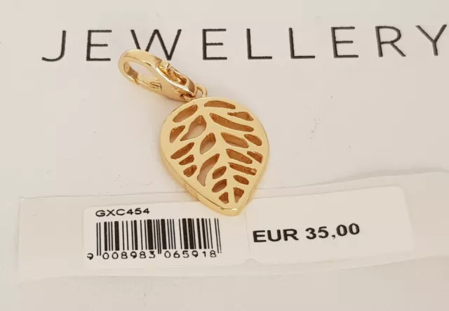 GOOIX Silber 925 vergoldet Charm Charms Anhänger BLATT gold NEU 337
