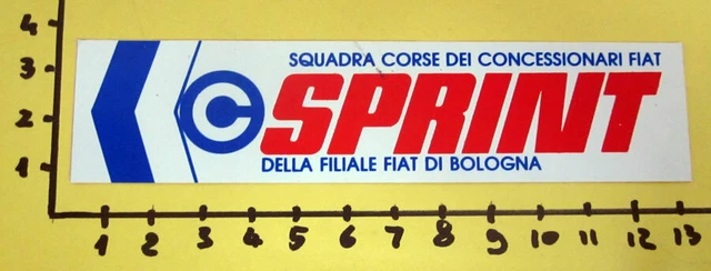 Autocollant Vintage Fiat Bologna – Rallye Squadra Corse – 13 X 3 Cm – Fabriqué En Italie