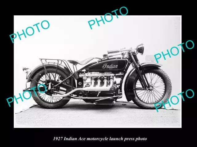 OLD LARGE HISTORIC PHOTO of INDIAN ACE MOTORCYCLE LAUNCH PRESS PHOTO 1927