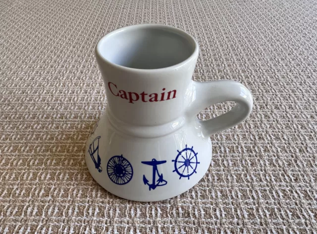 Rare Vintage Waterfowl No Spill Porcelain Travel Coffee Mug Feltman Langer  USA
