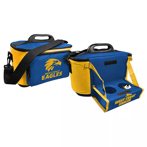 West Coast Eagles AFL Lunch Cooler Bag With Drink Tray Table Insulated Work Gift