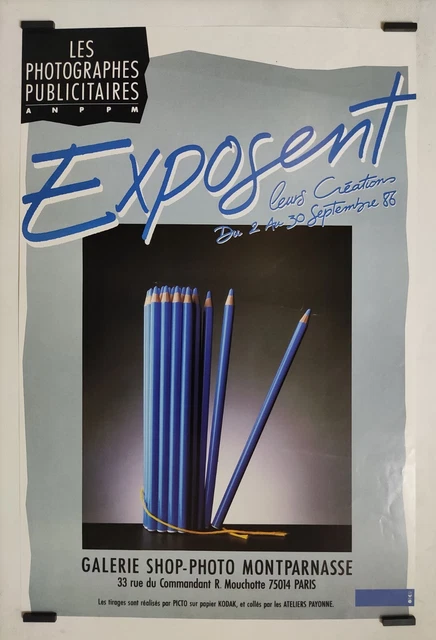 LES PHOTOGRAPHES PUBLICITAIRES exposent 1986 Affiche Originale