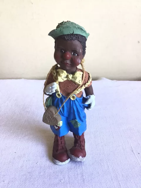 Vintage 1995 Sarahs Attic Limited Edition African American Boy Resin Figurine