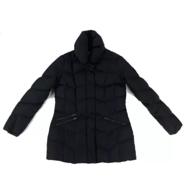 LARRY LEVINE WOMENS M Down Coat Jacket Parka Black Chic Shawl Collar Warm  Sexy $37.15 - PicClick
