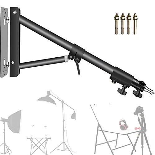 Wall Mounting Triangle Boom Arm for Ring Light Support 180° Flexible Rotation...