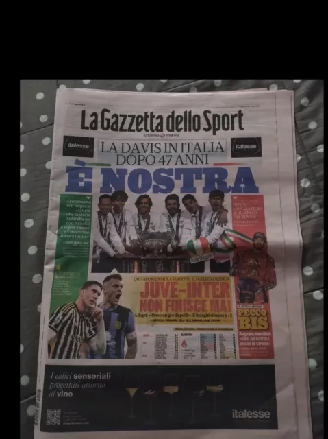 LA GAZETTA DELLO SPORT nr. 280 27/11/2023 with LA DAVIS IN ITALY AFTER 47 YEARS