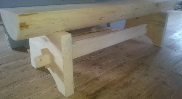 RUSTIKALE HOLZBANK BAUMSTAMM Gartenbank Terassenbank Bierbank EUR 179