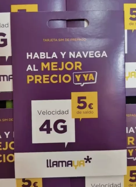 Tarjeta Sim Prepago Llamaya 4G Con 5€ De Saldo