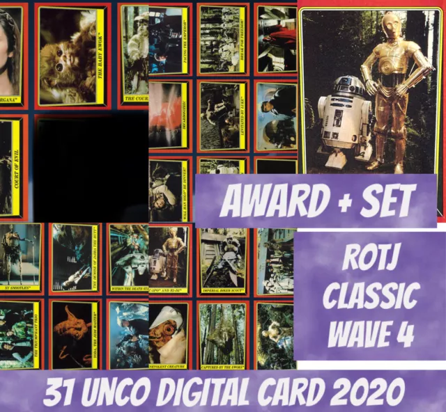 Topps Star Wars C-3PO R2-D2 unco Award Set (1+30 Rotj classic W/4 2020 Digital