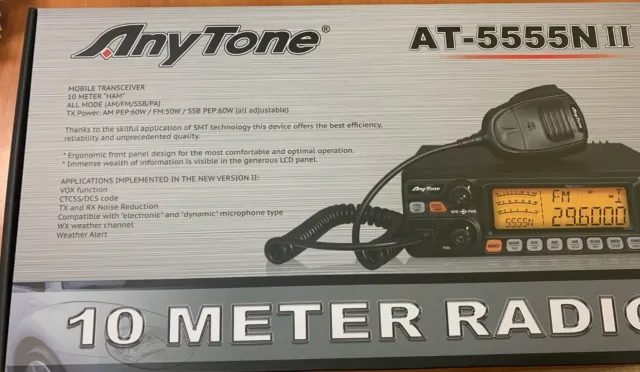 AnyTone AT-5555N II 10 Meter Radio for Trucks CTCSS/DCS  High Power NEW MODEL
