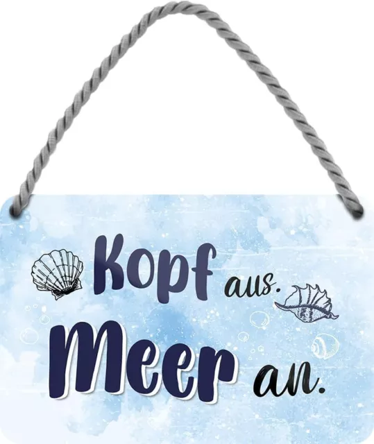 Schilderkreis24 präsentiert: "Kopf aus. Meer an." – Das Blechschild für Entspann