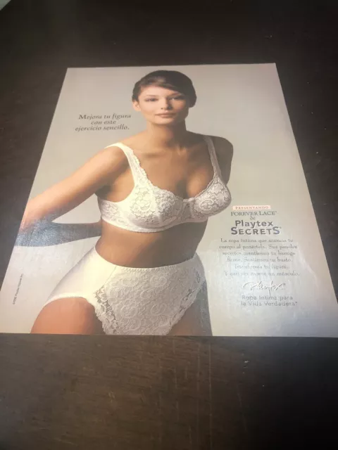 1996 PLAYTEX SECRETS lingerie Spanish bra panty woman photo print ad Rare  Sexy $11.99 - PicClick
