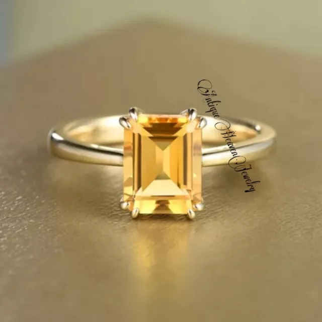 Ring Genuine Yellow Topaz-November Birthstone Ring-Yellow Gemstone