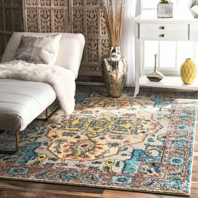 nuLOOM Traditional Transitional Bohemian Vintage Corbett Grey Area Rug