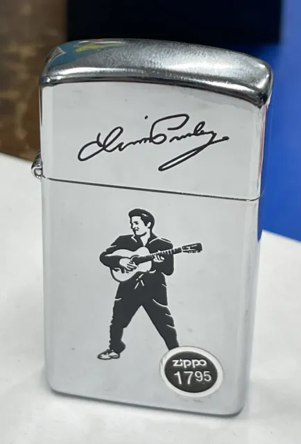 Zippo 1989 Elvis Presley Autograph Slim Rare Lighter Unfired In Box R451