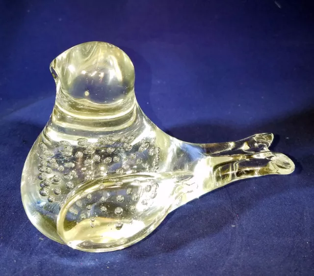 Lovely Vintage Bird Dove Art Glass Controlled Bubbles Towle Leonard?