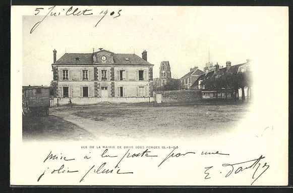 CPA Briis-sous-Forges, Vue de la Mairie 1903