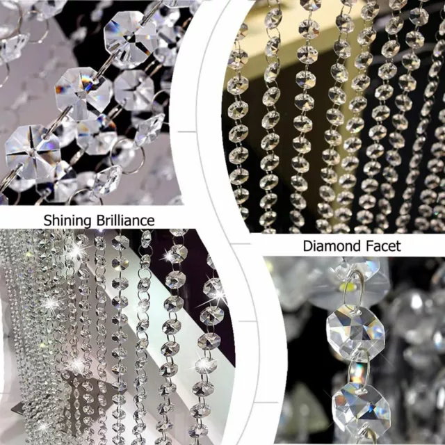 2x 1M Acrylic Crystal Bead Chandelier Curtain Wedding Hanging Drop Wedding Decor 2