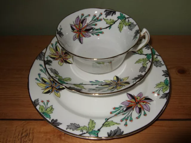 Duchess China Floral Tea Set Trio,Cup,Saucer,Plate