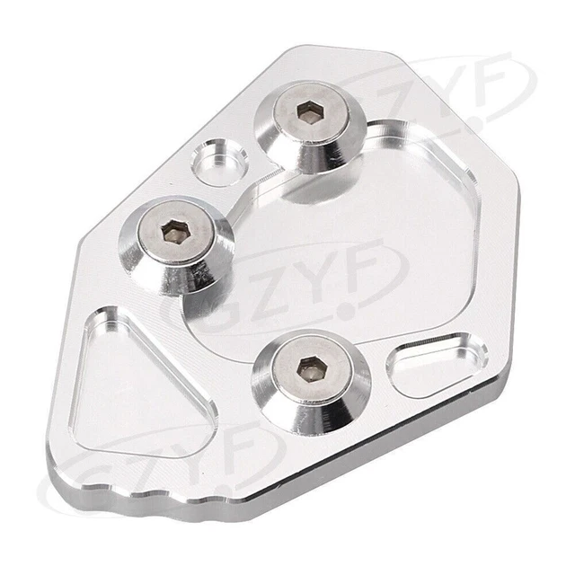 1Pc Side Stand Kickstand Plate Pad Big CNC For BMW K1200S/R K1300S/R Silver
