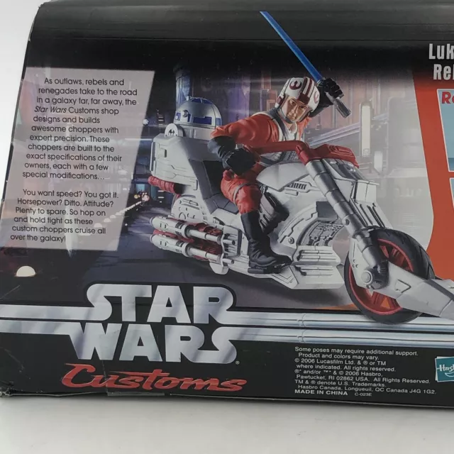 Hasbro Star Wars Customs Luke Skywalker Rebel Chopper Motorcycle Bike Figure USA 3