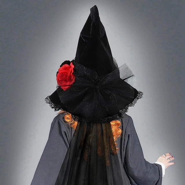 ADULT PUNK WITCH Hat,Halloween Costume Wizard Hat Magician Pointed