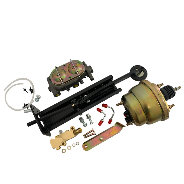 Universal Firewall Mount Power Brake Pedal 7" Dual Booster Master Prop DISC/DISC