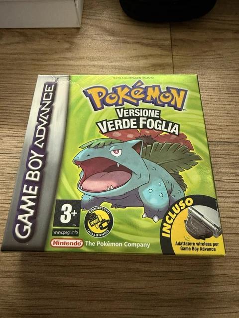 Custodia Originale Per Cartuccia Pok&eacute;mon Versione Verde Foglia, Game Boy Advance, Box Solo Astuccio